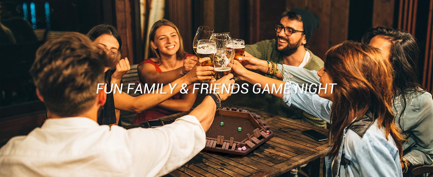 Ropoda Shut The Box Game, Upgraded 1-6 Player Shut The Box for Adult and Kids, Wooden Dice Game -Addition Training, Fun for Family Game Night, Summer Turn Up & Father's Day Deal