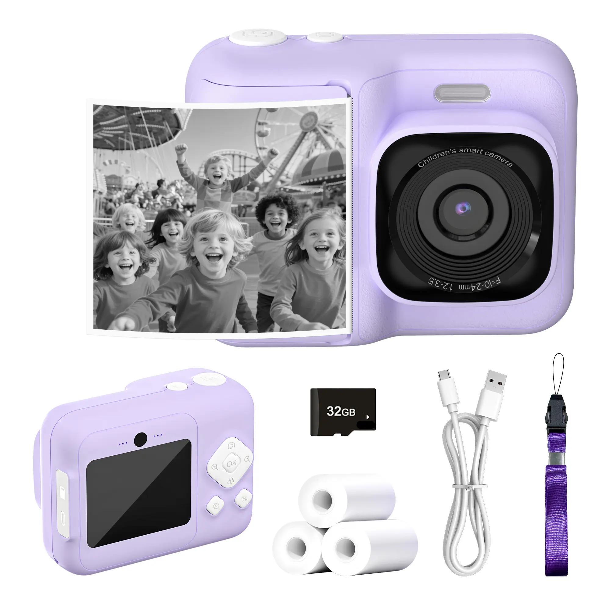 Instant Print Camera for Kids, HD Digital Camera, Christmas Birthday Gifts for Kids, AI Printer, Portable Toy Camera with 32GB SD Card & 3 Rolls Printing Paper,  DealsForYouDays,back to school,back to school haul
