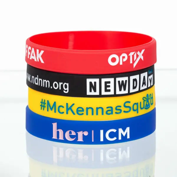 Personalized 1/2" Debossed Color Filled Silicone Wristbands