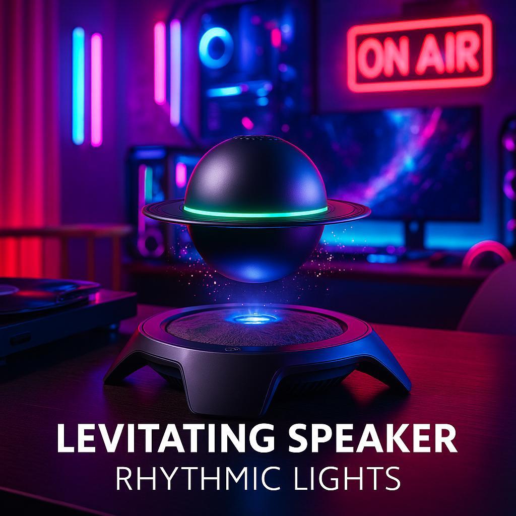 Saturn Levitating Bluetooth Speaker – Magnetic Floating Planet Speaker with 360° Rotation, Dual-Frequency Hi-Fi Sound, Wired Power & Bluetooth 5.0 Audio
