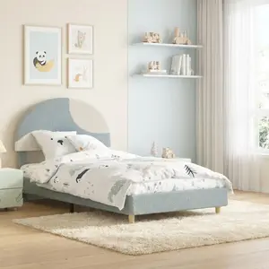 Bed Frame with Soft Pink Arch Boucle Headboard, Modern Upholstered Platform Bed, No Box Spring Needed, Sturdy Wood Slats Support & Easy Assembly, 300lb Capacity