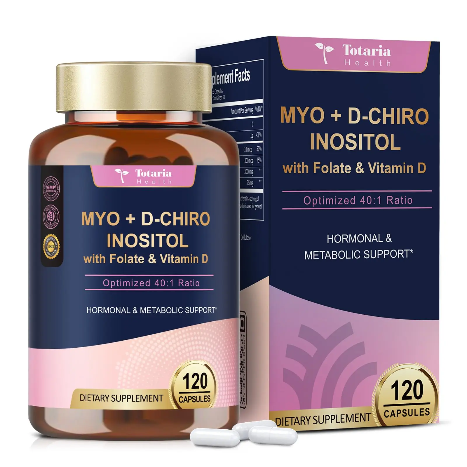 Totaria Myo & D-Chiro Inositol Capsules | 3000mg 40:1 Ratio + Vitamin D3 & Folate | Hormonal Balance & Wellness Support for Women. #weeklydeals #TikTokShopBackToSchool