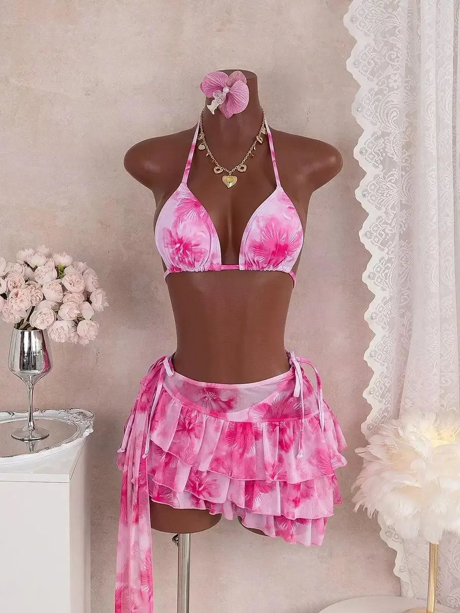 Women's Fashion Three-PieceSwimsuit Set, Stylish Beachwear Swimwear,Comfortable & Trendy Bathing Suit forWomen, Perfect for Pool & Beach