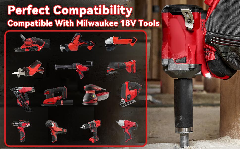 2/4-Pack 18V 8.0Ah M18 Battery Replacement for Milwaukee - High-Capacity Lithium-Ion with USB Charging, Compatible with 48-11-1850/1840/1852/1815 & More Cordless Power Tools Outdoorfun