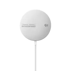 MOVESPEED Qi2 25W Magflow Fast Wireless Charger Pad, Magsafe Qi2 Certified Charging Mat for iPhone 17/16/15/14/13/12 Series AirPods, Compact Slim Travel-Friendly Design