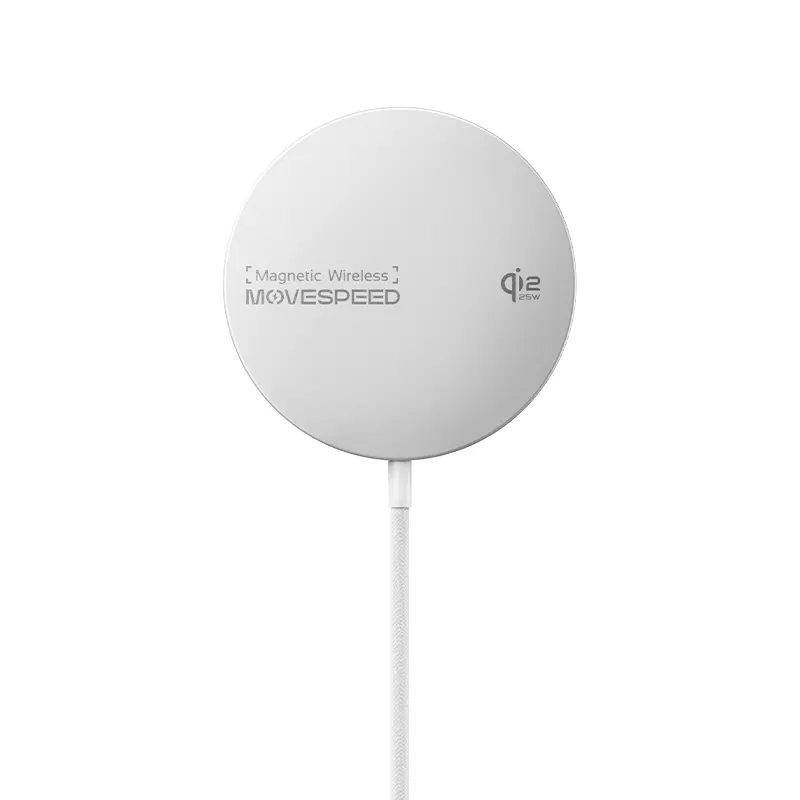 MOVESPEED Qi2 25W Magflow Magnetic Fast Wireless Charger Pad - MagSafe Certified Portable Electronic Mat for iPhone 17/16/15/14/13/12 Series, AirPods, Compact Slim Travel-Friendly Smartphone/Cellphone MagSafe Attachment