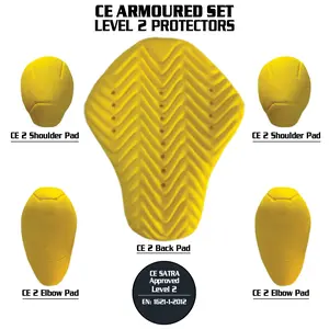 CE-2 Armour Set Elbows, Shoulders & Back Pads For Motorcycle Jackets or Shirts (Level-2)