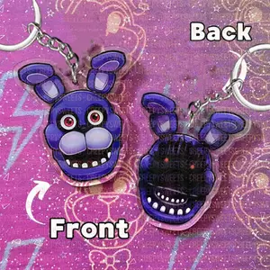 BONNIE- FNAF Keychains  3" Double-Sided Acrylic Charm FNAF 1 & 2 Original / Withered (Five Nights at Freddy's)