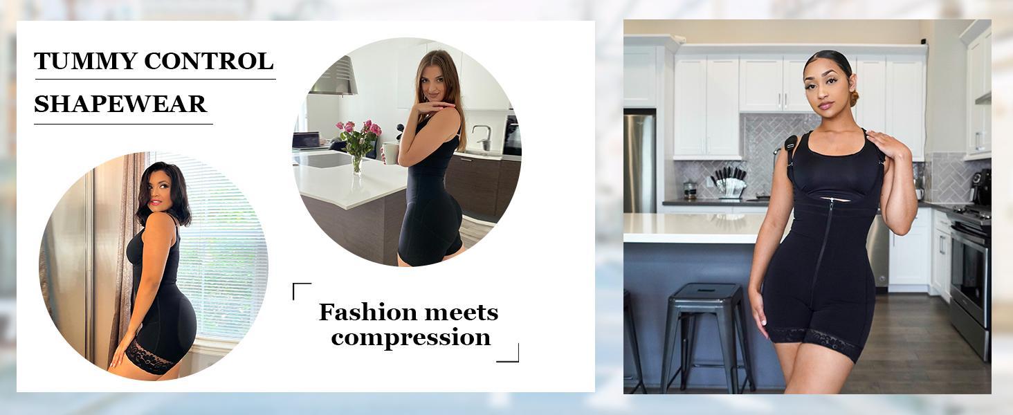 YIANNA Fajas Colombianas Shapewear for Women Tummy Control Shapewear Butt Lifter Bodysuit