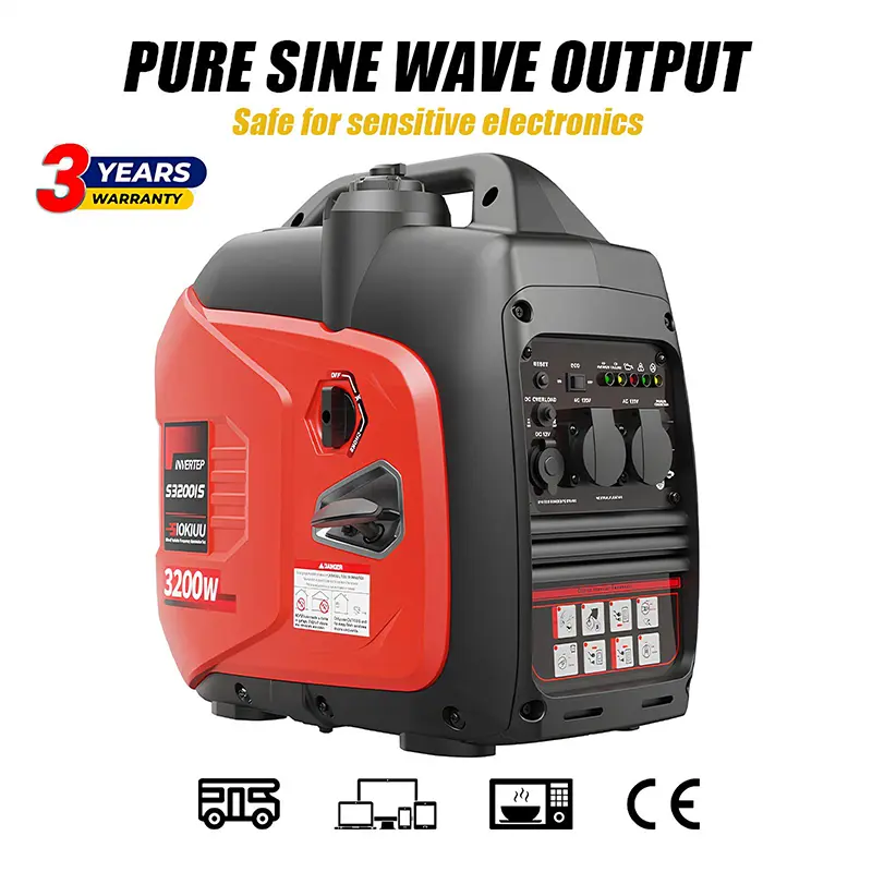 Portable Generator for House - 3200W Inverter Generator, Super Quiet Gas Powered, Manual Start Backup Power Station, RV Ready & Camping, CO Sensor, ECO Mode, EPA Certified, Long Runtime Emergency Generator