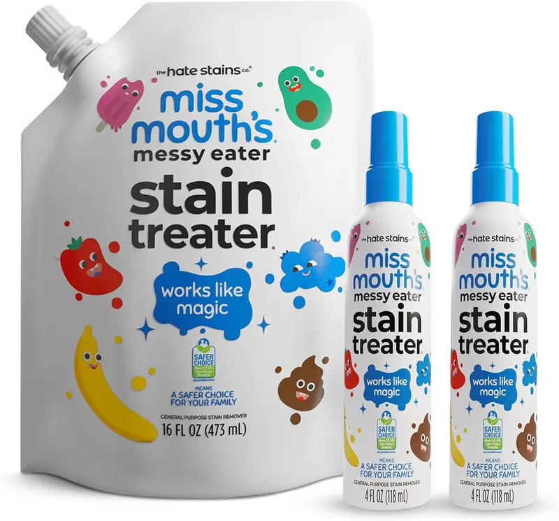 Miss Mouth’s Messy Eater Stain Treater Refill Ready Kit - 2 Pack Stain Remover Spray and 16oz Refill Pouch