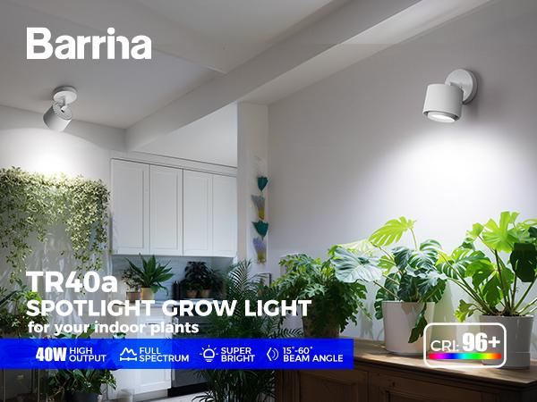 Barrina TR40a Track Grow Light for Indoor Plants, 40W Hanging Grow Lights with Adjustable Beam Angle (15°-60°), 5000K Full Spectrum Wall-Mounted Plant Light with Timer for Growing Houseplants,1-Pack Barrina TR40a Track Grow Light for Indoor Plants, 40W Hanging Grow Lights with Adjustable Beam Angle (15°-60°), 5000K Full Spectrum Wall-Mounted Plant Light with Timer for Growing Houseplants,1-Pack