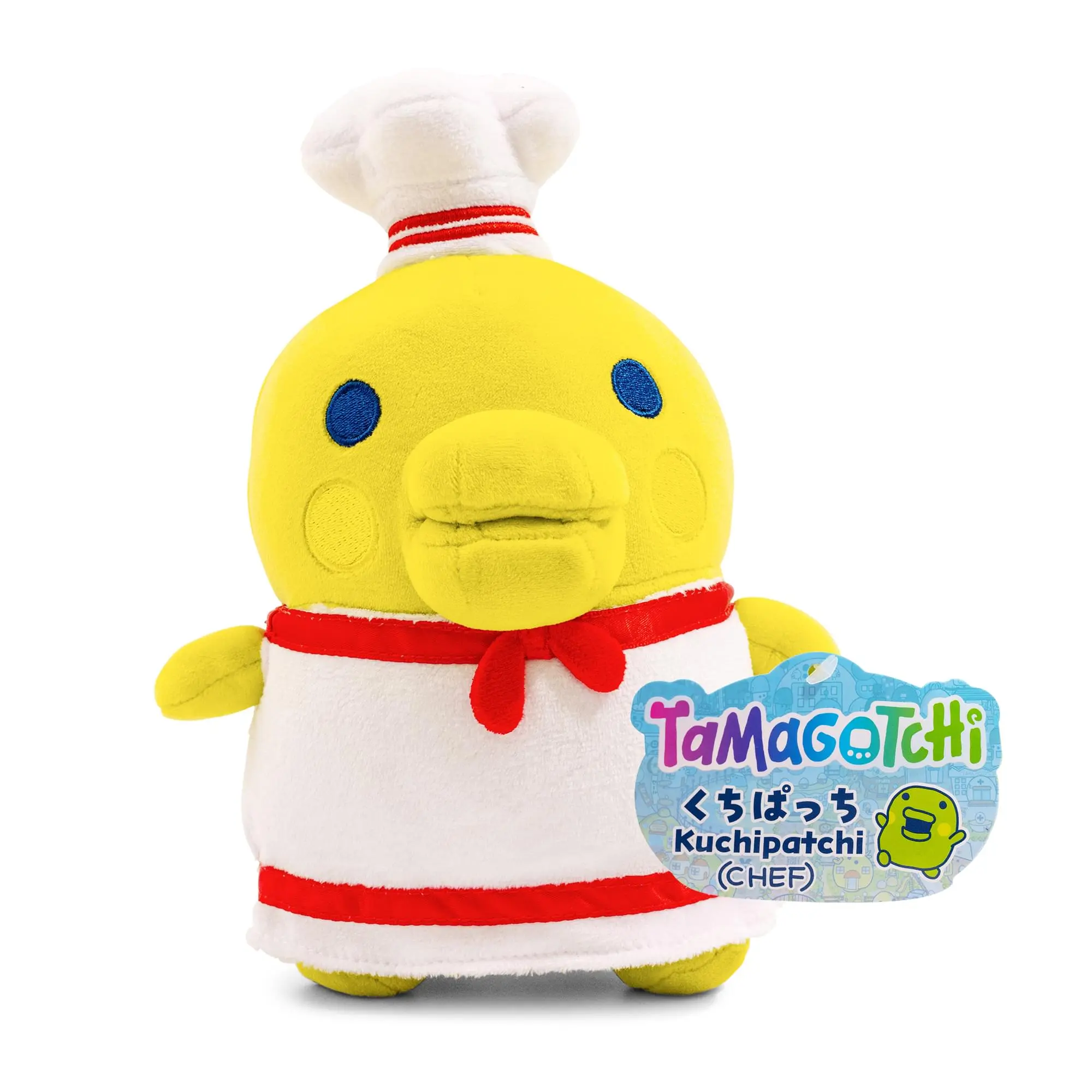 Tamagotchi Kuchipatchi Chef 6-Inch Collector Plush, Cute Stuffies, Soft Cuddly Gift, Stuffed Animal Collectibles