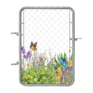 VEVOR Chain Link Fence Gate,  , 32 x 46 in, Adjustable Chain Link Fence Panel, Fit 2-6 ft (W) x 4 ft (H) Garden Fence Gate Opening, Rust-Resistant Galvanized Fencing Gate for Farm Posts Not Included