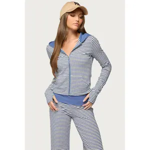 Meggy Striped Zip Up Hoodie