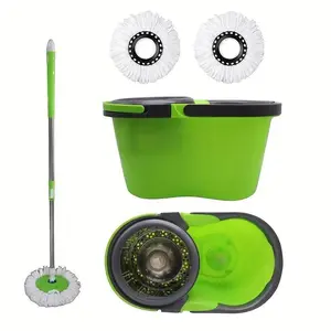 360° Rotating Spin Mop with Bucket - Easy to Clean Microfiber Mop for Hardwood & Tile Floors,Viral Spin Mop and Bucket System - Hands-Free Wringing Floor Mop with 2 Microfiber Refills