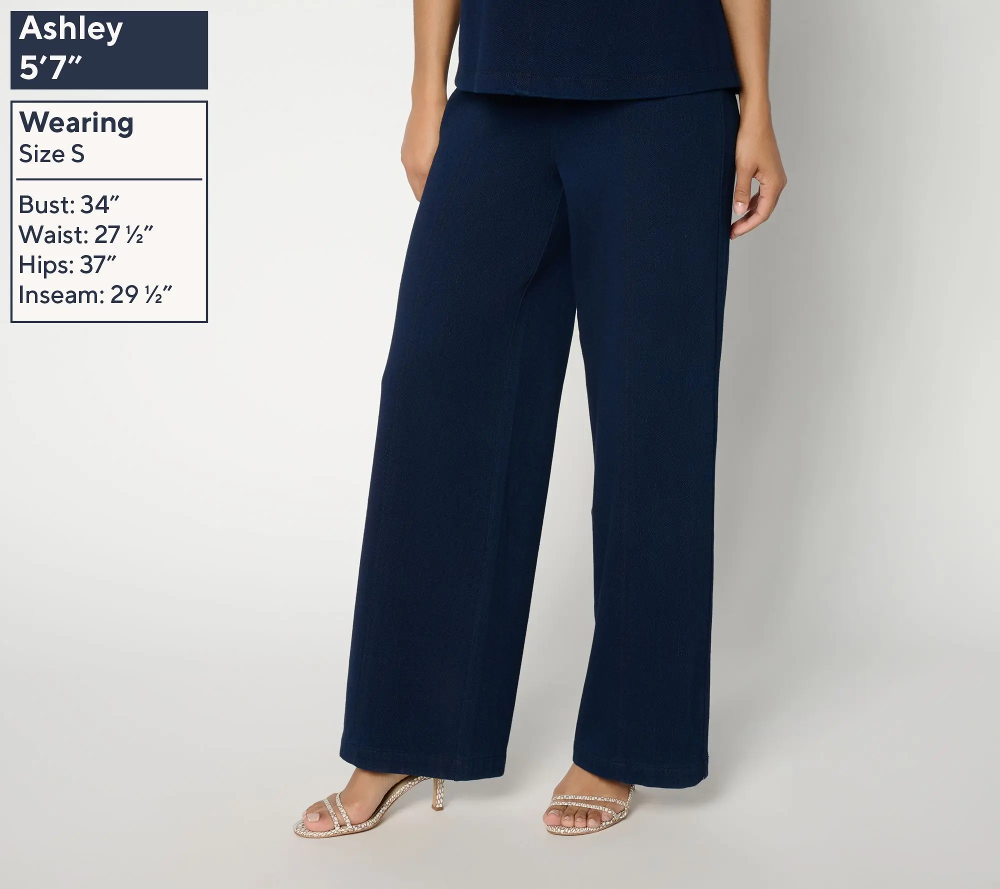 RM Studio x Rebecca Minkoff Petite Pull-On Knit Twill Wide Leg Pants