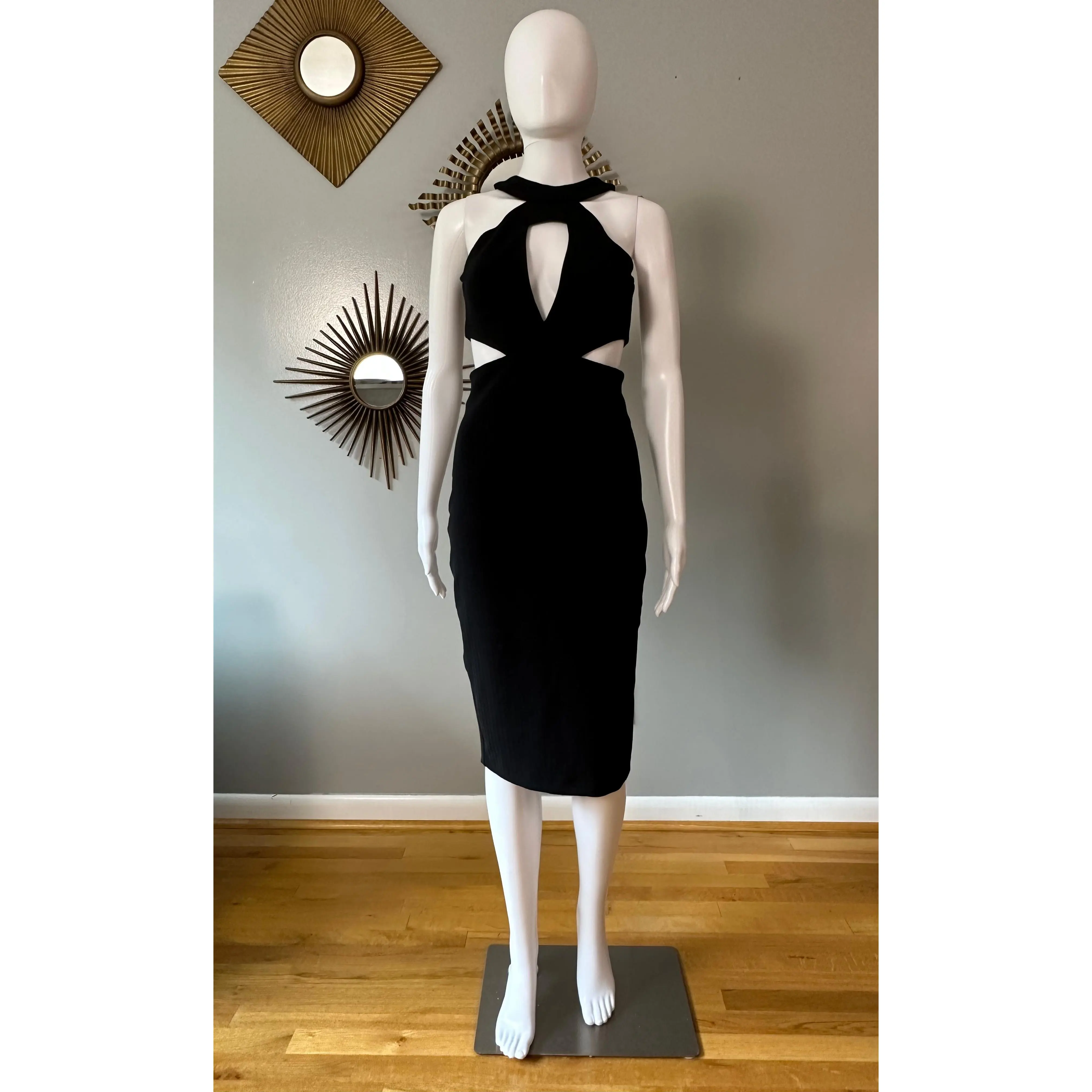 ASOS - Black Cutout Midi Dress