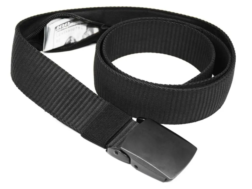 Money Belts for Travel for Men, Nylon Military Tactical Mens with Zinc Alloy Buckle, Security Money Belt with Hidden Money Pocket - Black Convenient Access