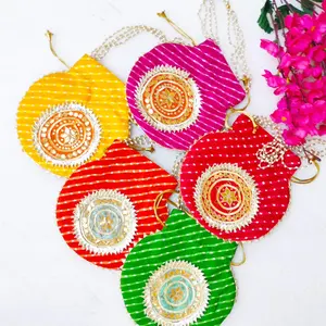 Lehariya with Gota Patti work Potli Bag
