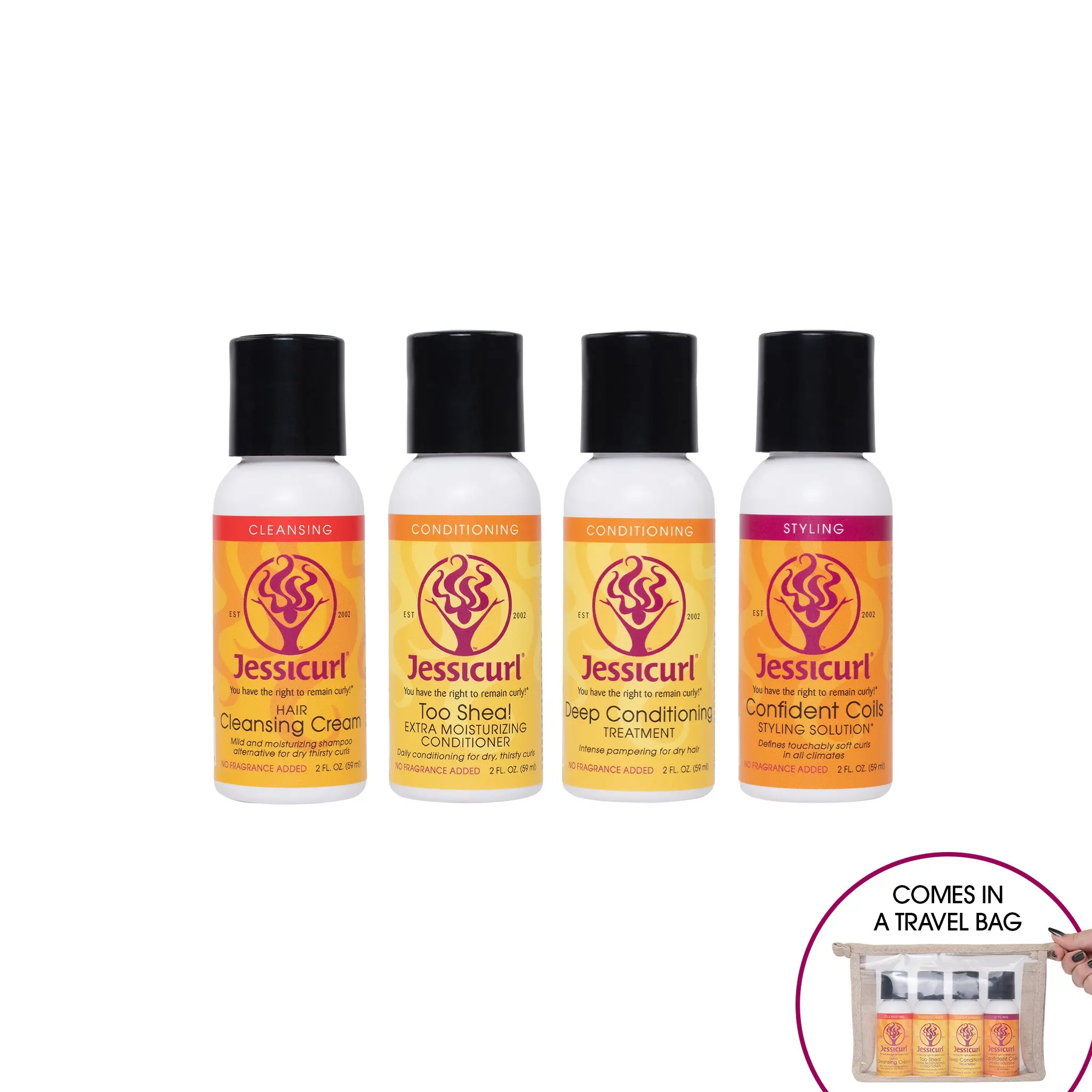 Jessicurl Confidence Collection - Four Products for Coils,Travel Bag Included
