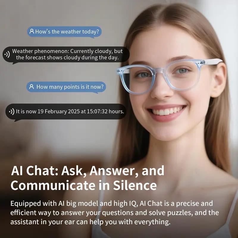 AI Smart Bluetooth-compatible Glasses Touch Control Music Call Multi-Lens Options, Ideal for Office Outdoor Use, Plastic Frame, Lithium Iong Battery Wearable