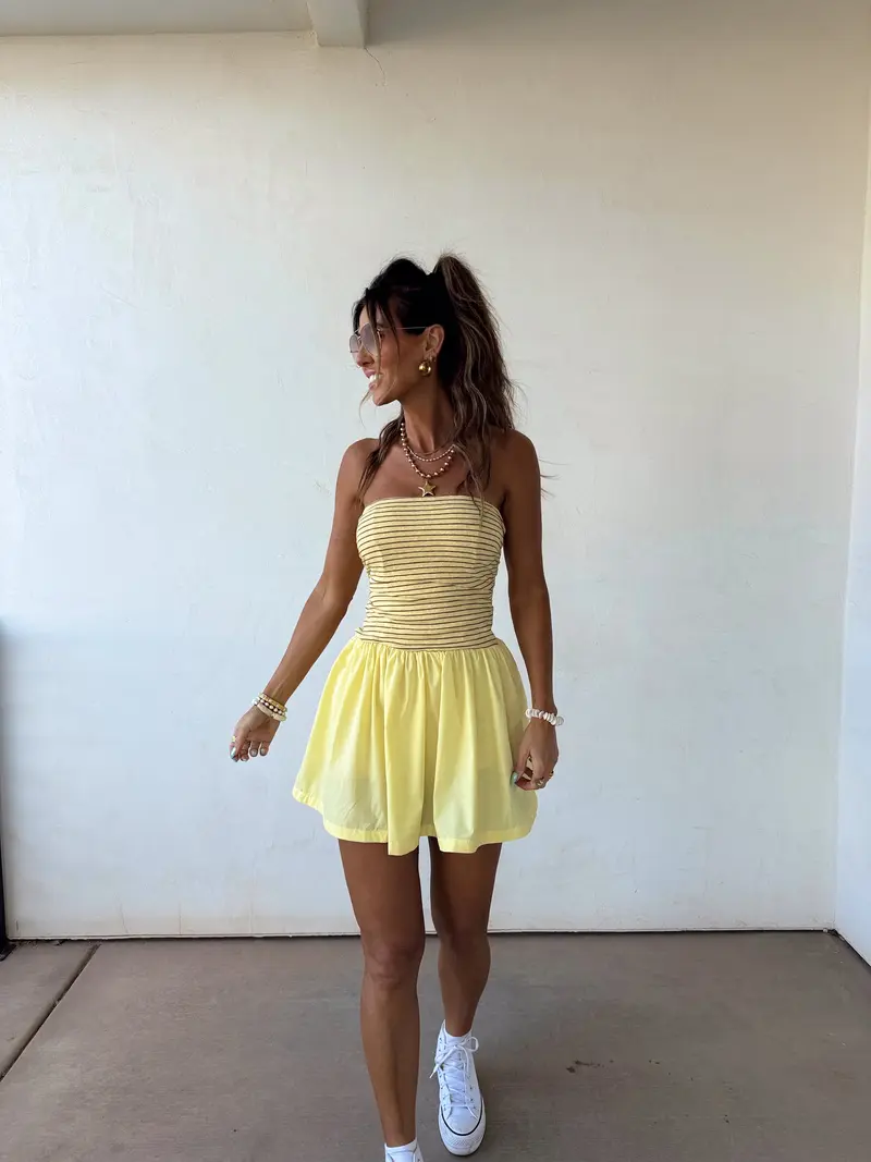 for love and lemons august mini dress yellow - TikTok Shop