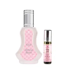 (2pc Bundle Pack) Spring Rose 35ml EDP Spray + Pink Breeze 6ml Roll-On by Al-Rehab