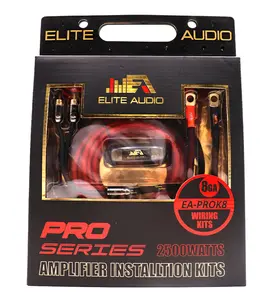 Elite Audio EA-PROK8 8 Gauge Amp Kit Pro Series 100% OFC Copper True Gauge Complete Amplifier Wiring Kit