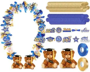 2026 Graduation Candy Leis with Stuffed Bear Animal DIY Kit for Preschool Kindergarten 5th Grade High School Graduatin Gifts