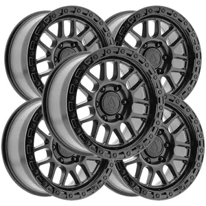 (Set of 5) Arena A119 Boost 17x9 5x5" +0mm Double Black Wheels Rims 17" Inch