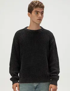 RSQ Mens Washed Waffle Sweater