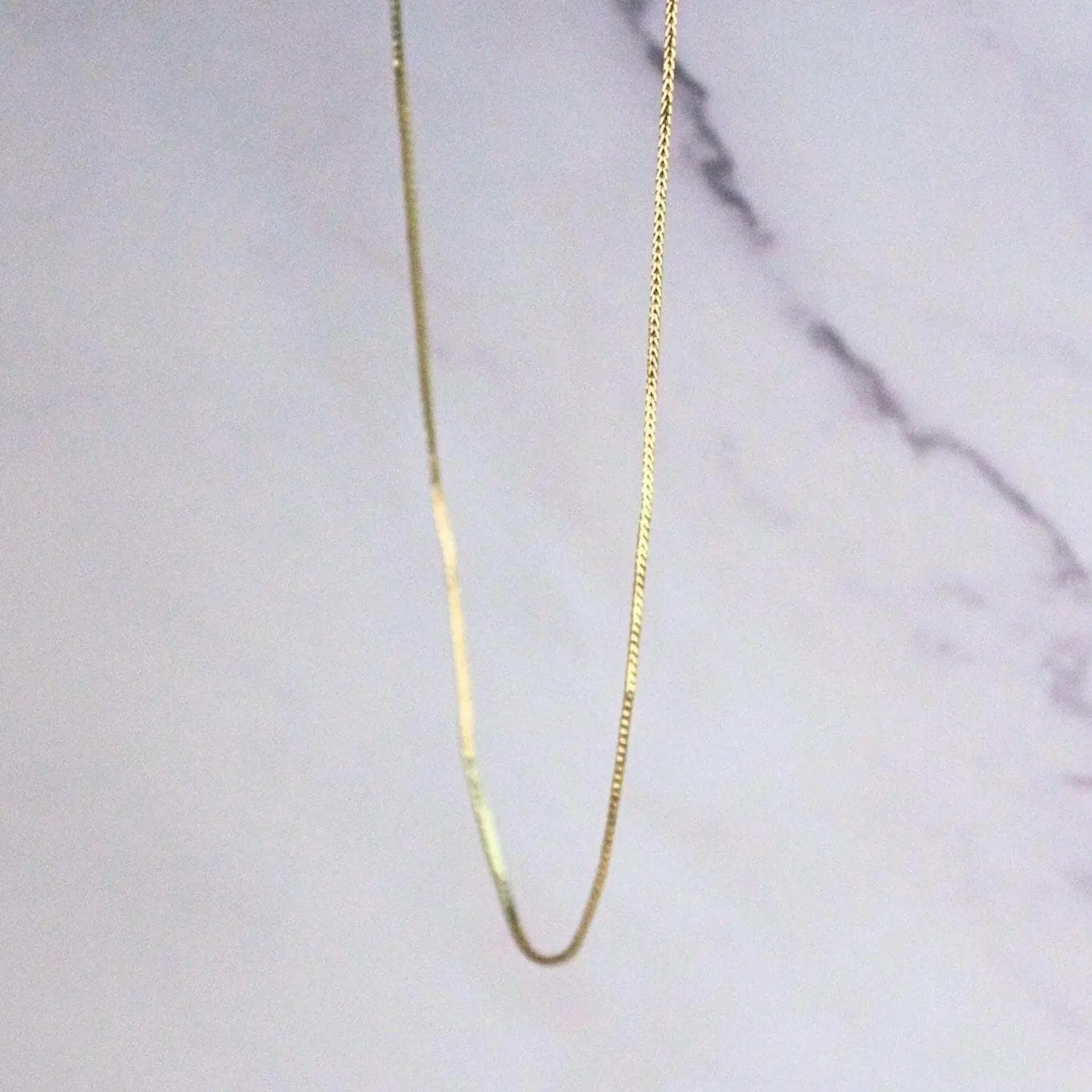 18k Solid Gold Fox Tail Chain Necklace - 19" Vintage Jewelry