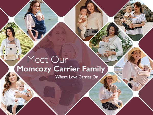 Momcozy Baby Carrier Newborn to Toddler, Ergonomic Cozy and Lightweight Infant Hip Seat Carrier for 7-44lbs Effortless for Hands-Free Parenting, Enhanced Lumbar Support Back Carry for Newborns Older babies