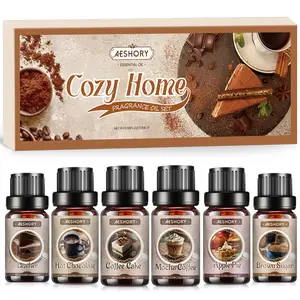 Cozy Diffuser Oils Gift Set - 6x10ML Luxury Fragrance Oil Blend, Cozy Scent Essential Oils Set for Diffuser, Candle, Soap Making Scents