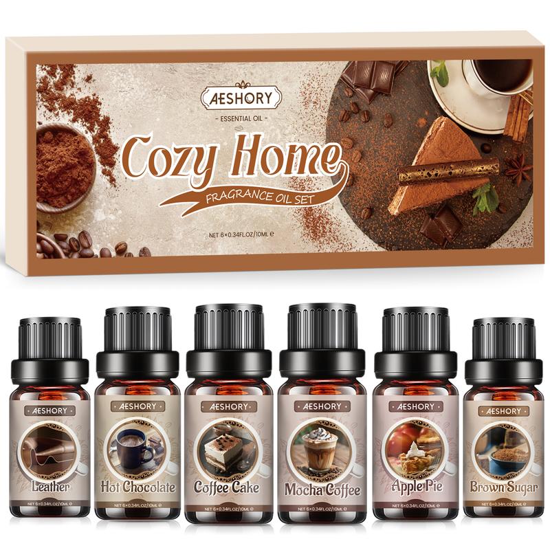 AESHORY Aroma Gift Set - 6x10ML Luxury Diffuser Oil Refills, All Seasons Home Room Fragrance for Diffusers, Candle Making, Soap Making