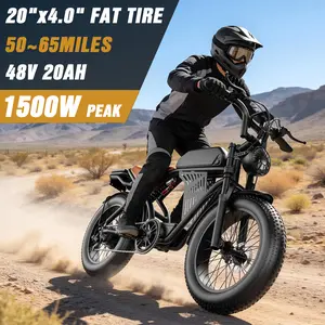 Pikabike Electric Bike for Adults, 1500W Off-Road,30MPH 65Mile Range,48V 20AH Battery,  20"×4.0" Fat Tires Electric Mountain Bike for Snow, Sand, Full Suspension, NFC & Password Unlock, 7 Speed Electric Dirt Bike