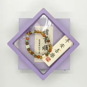 Fortune & Happ Crackle-Glazed Purple Ceramic Bracelet Neo-Chinese Aesthetic Frosted Flowing Glaze Student Must-Have SpringStatements