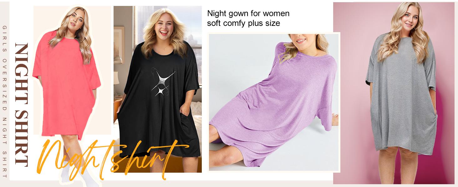 KFUBUO Plus Size Nightgowns for Women Oversized Sleep Shirts Bamboo Viscose Sleep Tee Short Sleeves Print Sleepwear With Pocket Comfortable Cute Fits S-5XL Pajamas Loungewear Soft Stretchy SpringStatements KFUBUO Plus Size Nightgowns for Women Oversized Sleep Shirts Bamboo Viscose Sleep Tee Short Sleeves Print Sleepwear With Pocket Comfortable Cute Fits S-5XL Pajamas Loungewear Soft Stretchy SpringStatements