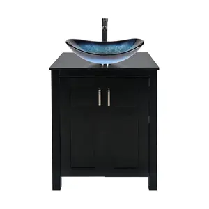 Black Bathroom Vanity Set Combo with Vessel Sink HW1120