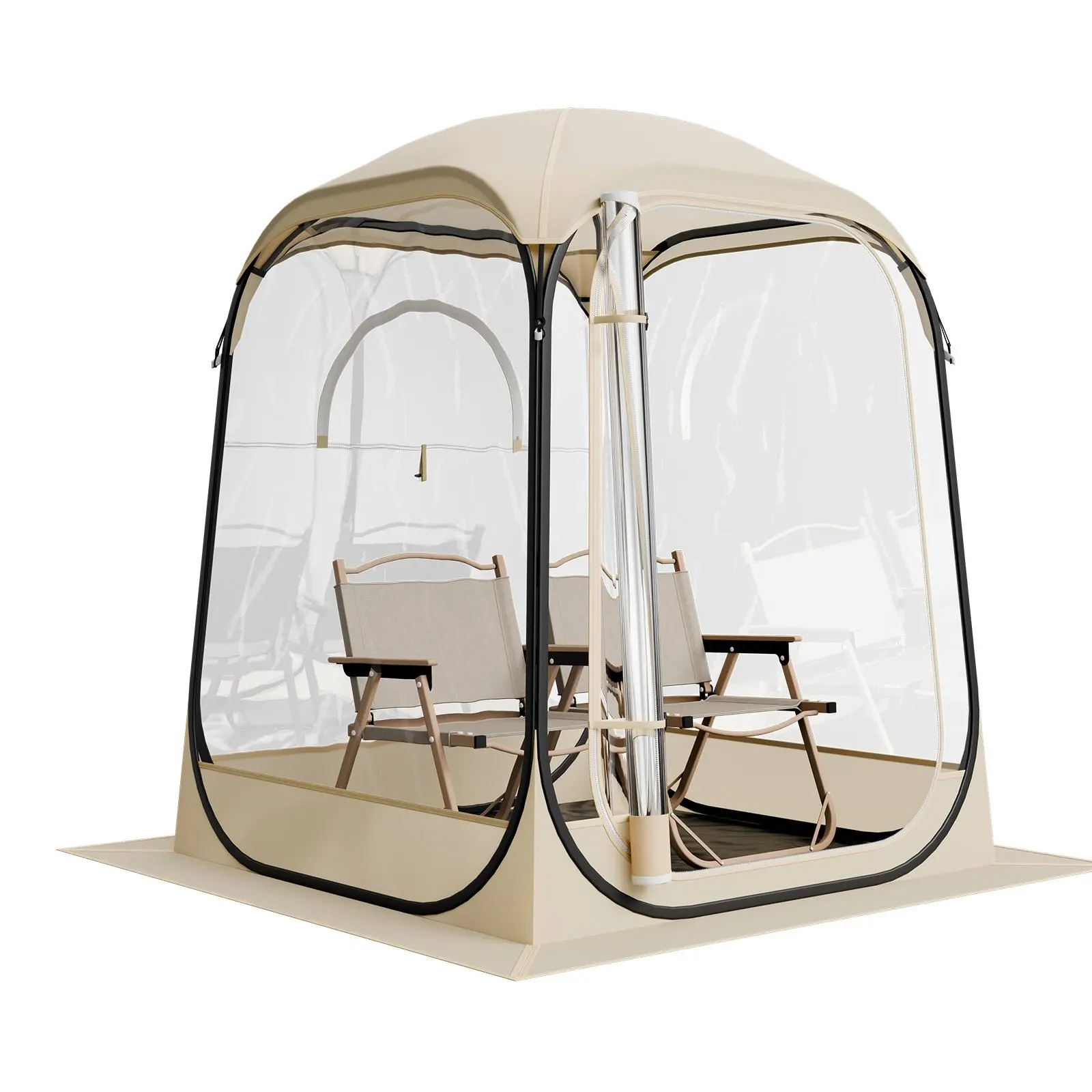 【SummerFinds】VEVOR Pop up Sports Tent,  , 50x50 in Clear Bubble Tent for 1 Person, Waterproof Outdoor Pod with Floor Mat & Top Cover, Garden Igloo Dome Tents Camping Shelter for Events Fishing Cheering