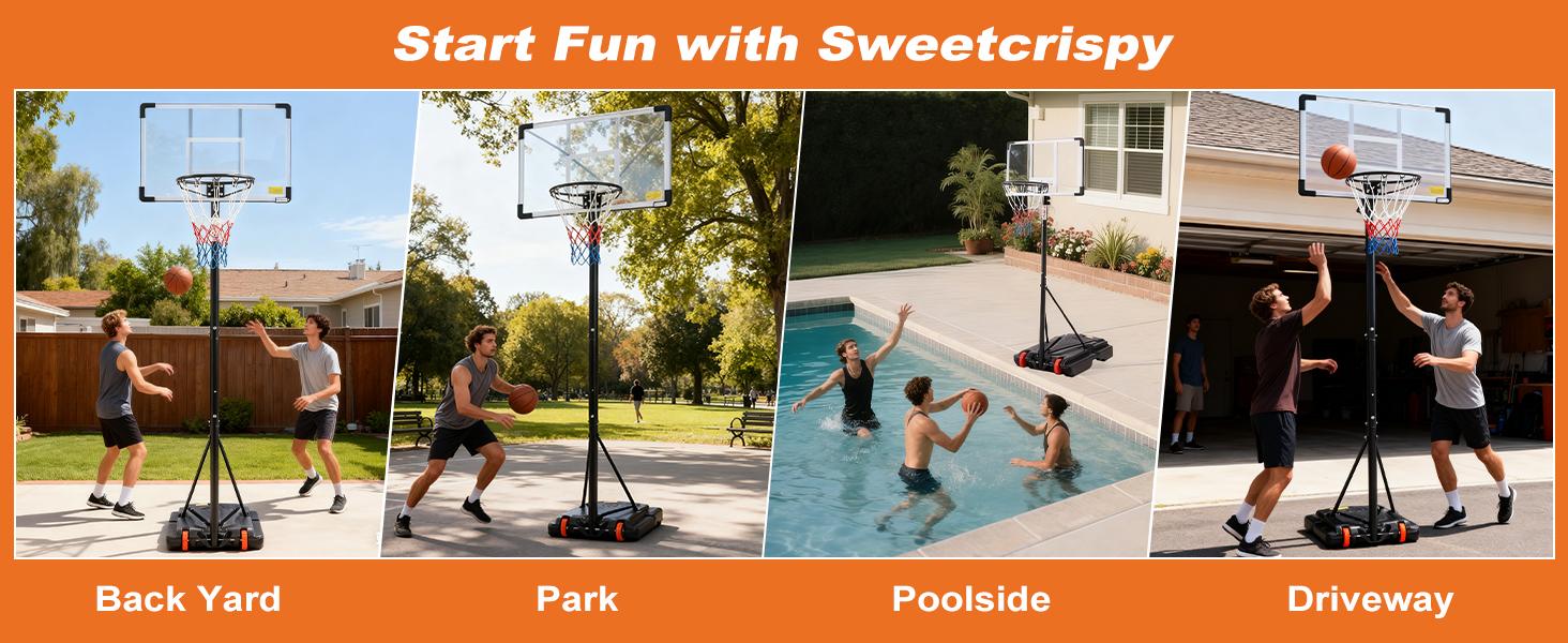 Adjustable Basketball Hoop–Portable Indoor Outdoor System 6.1 To 10 Ft – Family Basketball Goal With Sturdy Base And Wheels Adjustable Basketball Hoop–Portable Indoor Outdoor System 6.1 To 10 Ft – Family Basketball Goal With Sturdy Base And Wheels