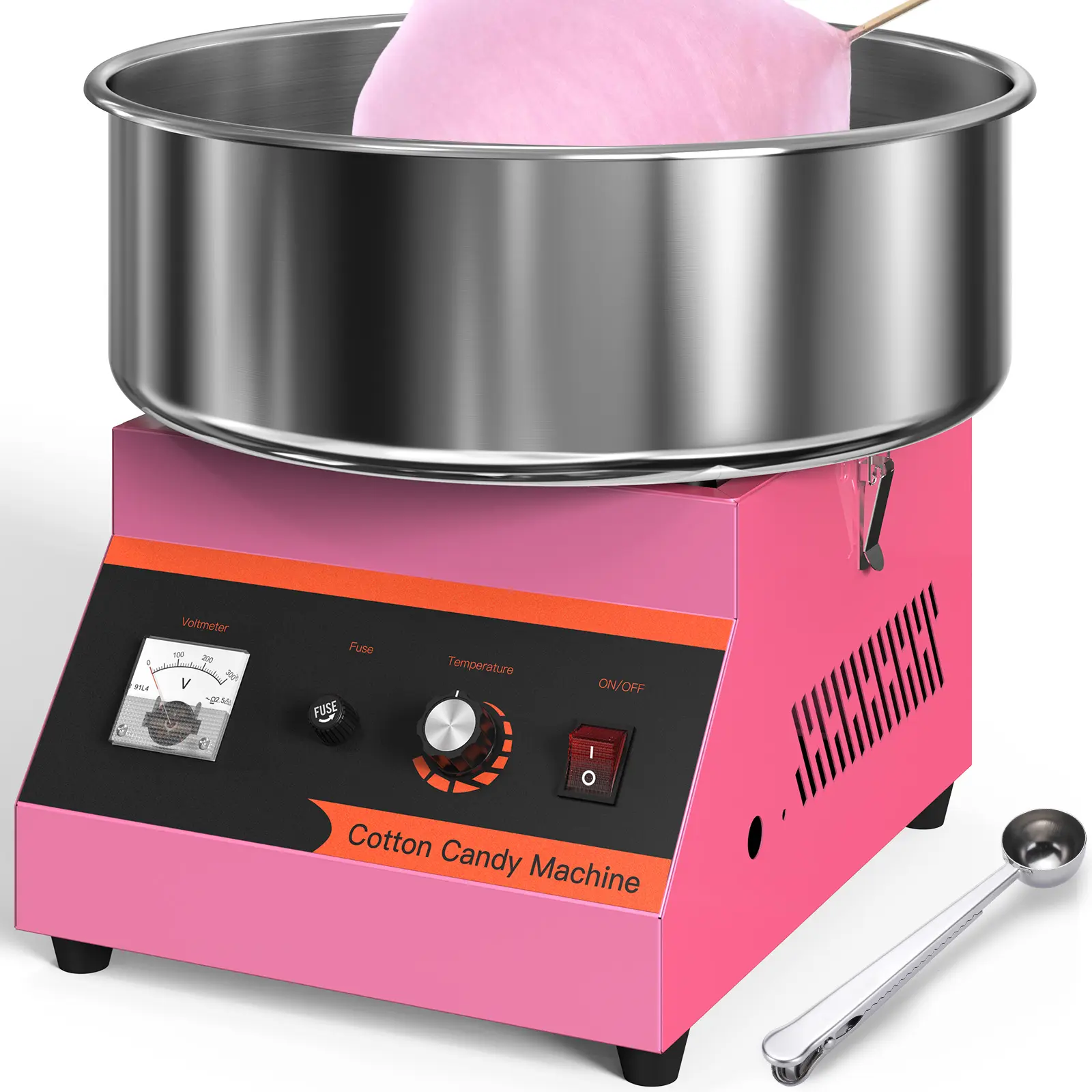 [Summerwins] Cotton Candy Machine, BLITZHOME 1000W Electric Commercial Retro Candy Floss Maker with Sugar Scoop, Stainless Steel Bowl, Easy to Use/Clean, Perfect for Home, Party, Carnival, Kids Birthday, Festival