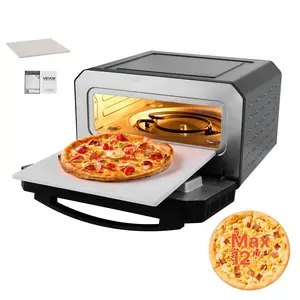 【FathersDayGift】VEVOR Electric Pizza Oven,  Smart Pizzas Maker Indoor with 5 Preset, 12-Inch Countertop Pizza Cooker w/ Touch Srceen, 750℉ Max Temp, 2-Min Rpaid Baking Oven Thin & Crispy, Neapolitan, Frozen, New York