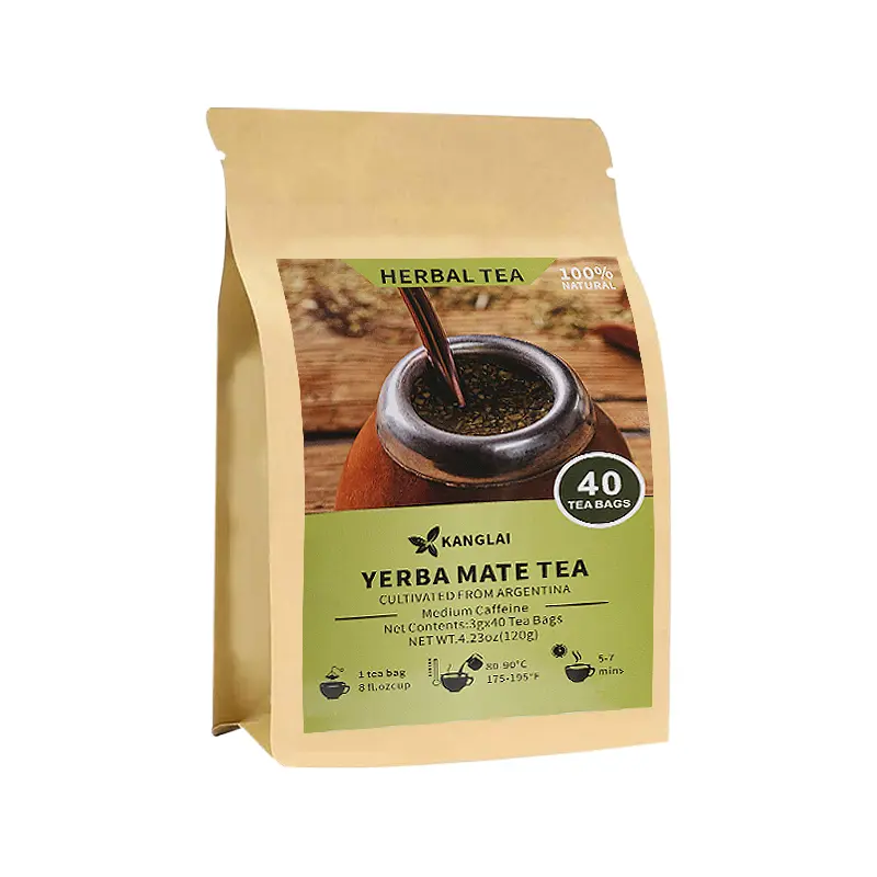 Unsmoked Argentine Cultivated Mate Tea Bags, 40 Count (3g/Bag) - Natural Herbal Blend Rich in Antioxidants and Plant Nutrients