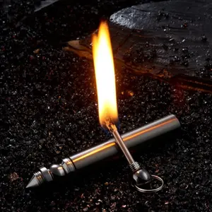 (NO OIL)10,000-Strike Permanent Match Fire Starter Set, Waterproof & Windproof Emergency Lighter for Camping, Hiking, and Survival Kits