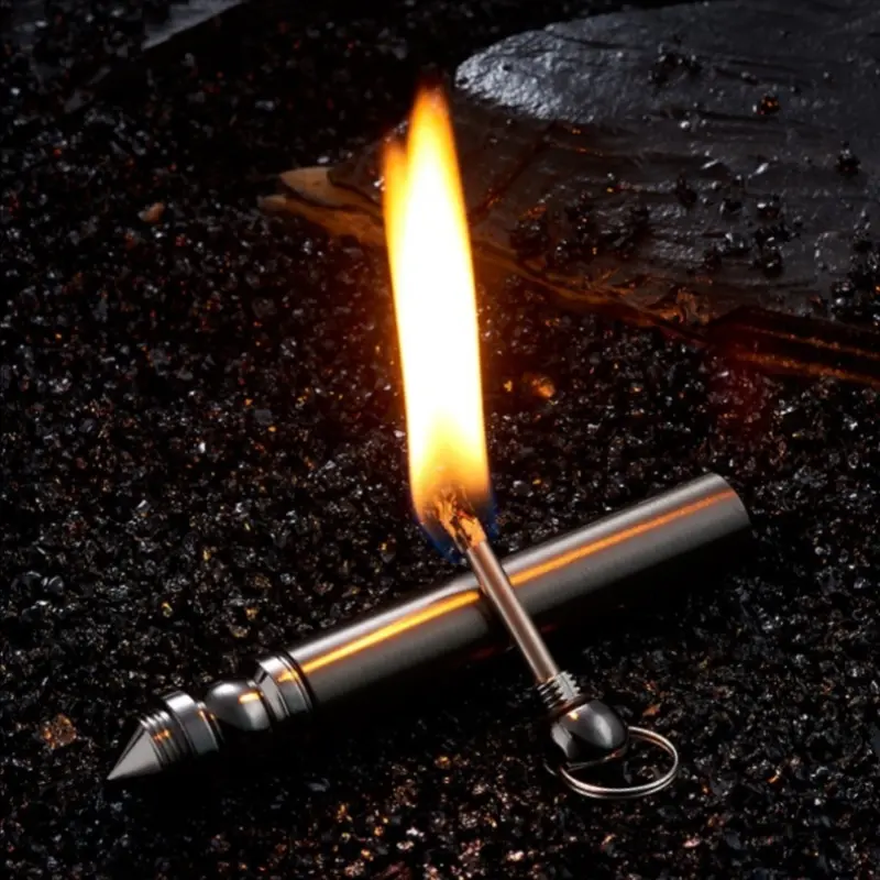 (NO OIL)10,000-Strike Permanent Match Fire Starter Set, Waterproof & Windproof Emergency Lighter for Camping, Hiking, and Survival Kits
