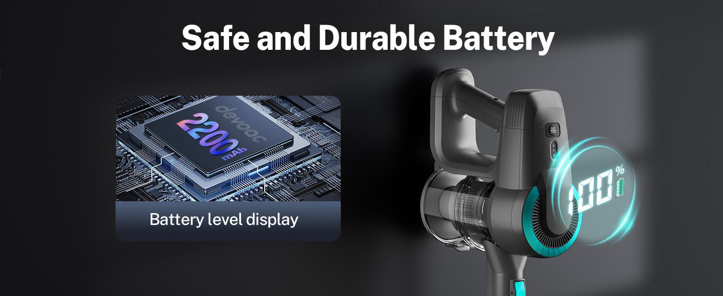 [FebFaves] Devoac Cordless Vacuum Cleaner, 8-in-1 Rechargeable Stick Vacuum, 40mins Runtime, Powerful Suction, Lightweight, Versatile for Hardwood Floors, Car, Carpets, Pet Hair - Home Cleaning Tool