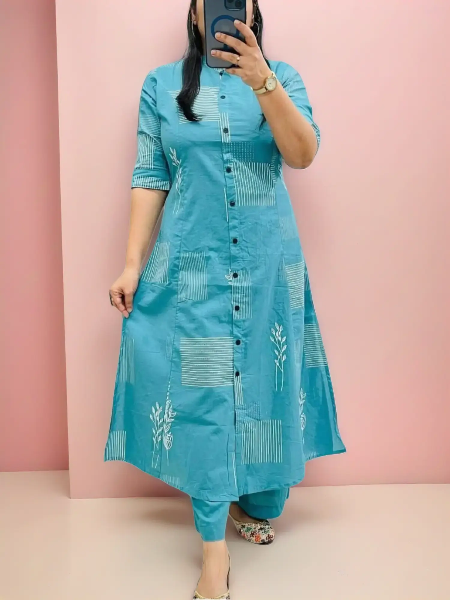 Women's Stylish A-Line Co-Ord Set | Comfortable Ethnic Digital Print Kurti with Ankle Pants in Premium Fabric for Everyday Office Wear