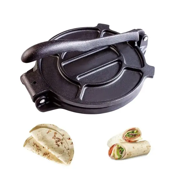 8-inch size Heavy Duty Cast Iron Tortilla Press, Black Gray Tortillera Pactaconera, Roti Taco Maker Kitchen Tool Utensil, 8Inchsize